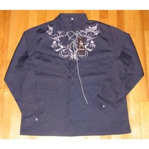 Daupanzees Mens Scottish Jacobite Ghillie Kilt Shirt Casual Long Sleeve Shirt XL